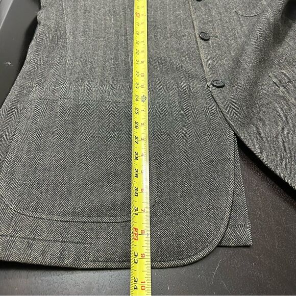 Faconnable Men’s 100% Wool Sport Coat Jacket Blazer Herringbone Gray Sz L - Picture 15 of 16